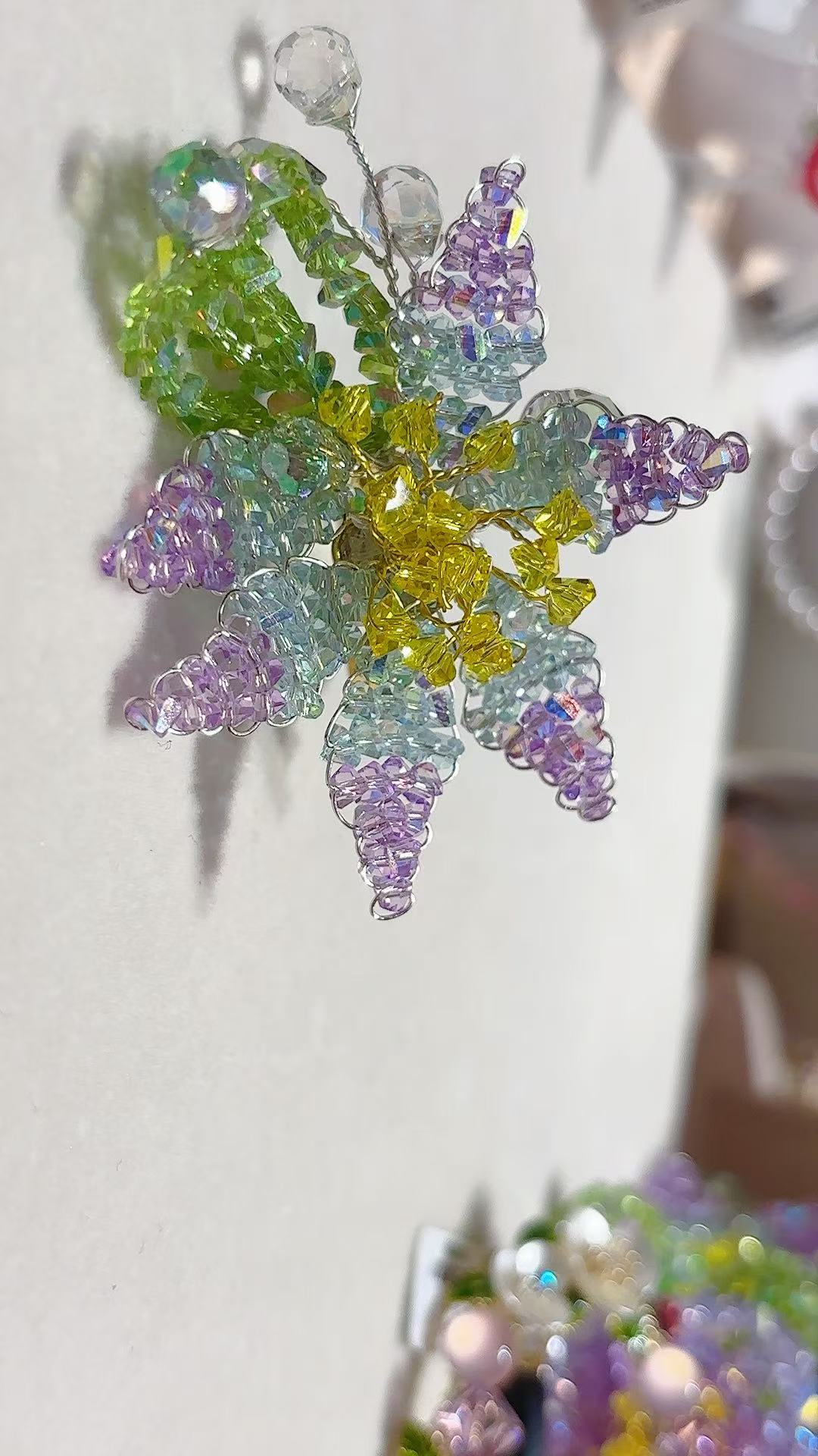 彩色水晶米珠串装饰品 水晶手工串珠 散珠水晶珠图