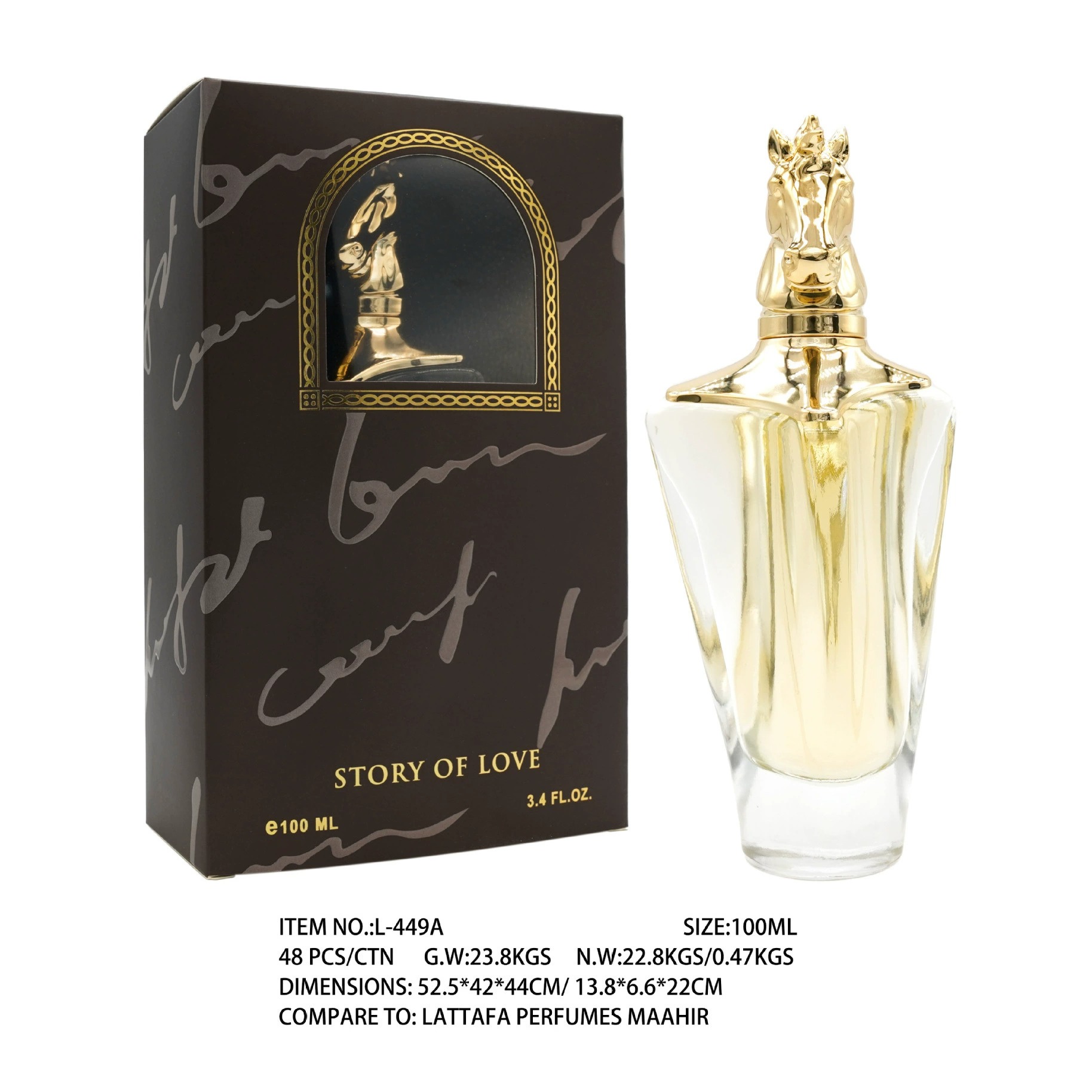 Middle Eastern scent Arabian Mahir unisex Perfume for men and women, strong fragrance, export Perfume, cross-border oem high-end perfume Specification image