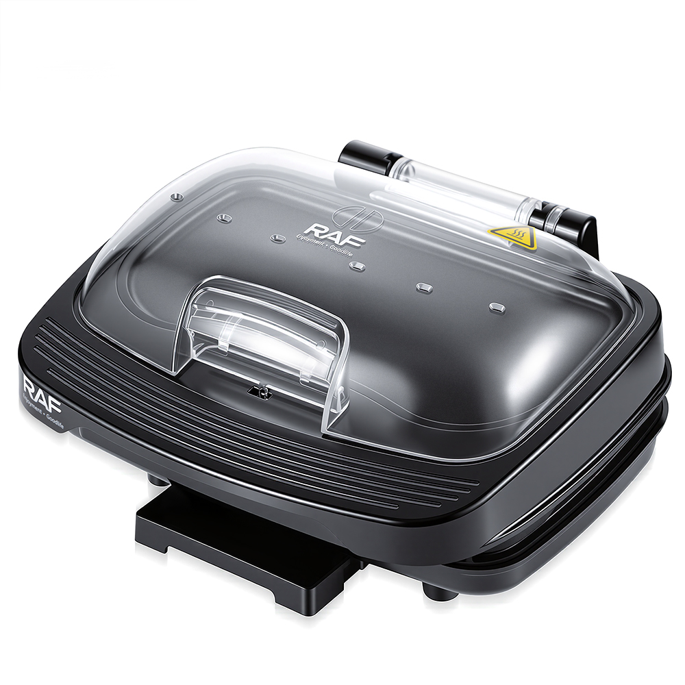 RAF European standard cross-border home hamburger machine, double-layer heating breakfast machine, steak grilling machine, multi-functional sandwich machine Specification image