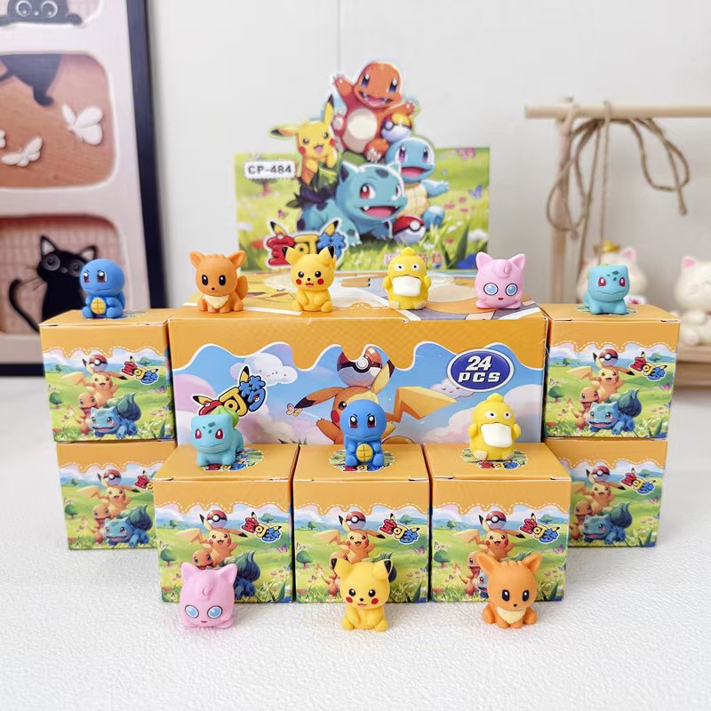 The new Pokemon cute blind box toy has a high level of appearance and is a cute cartoon desktop ornament details Picture