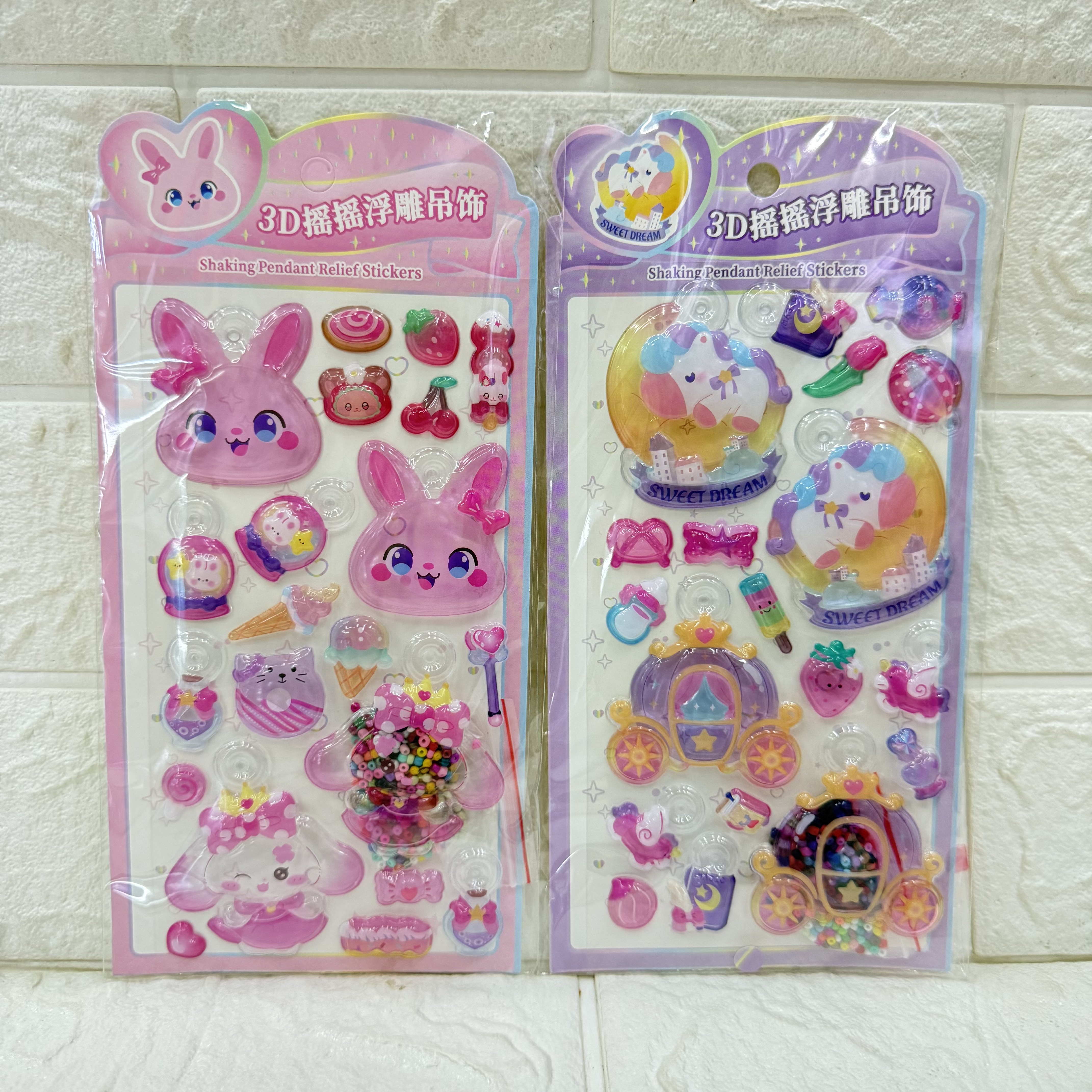 Yoyo Le 3D Relief Sticker Pendant, Shiny sticker pendant, Cute planner, 3D Relief sticker