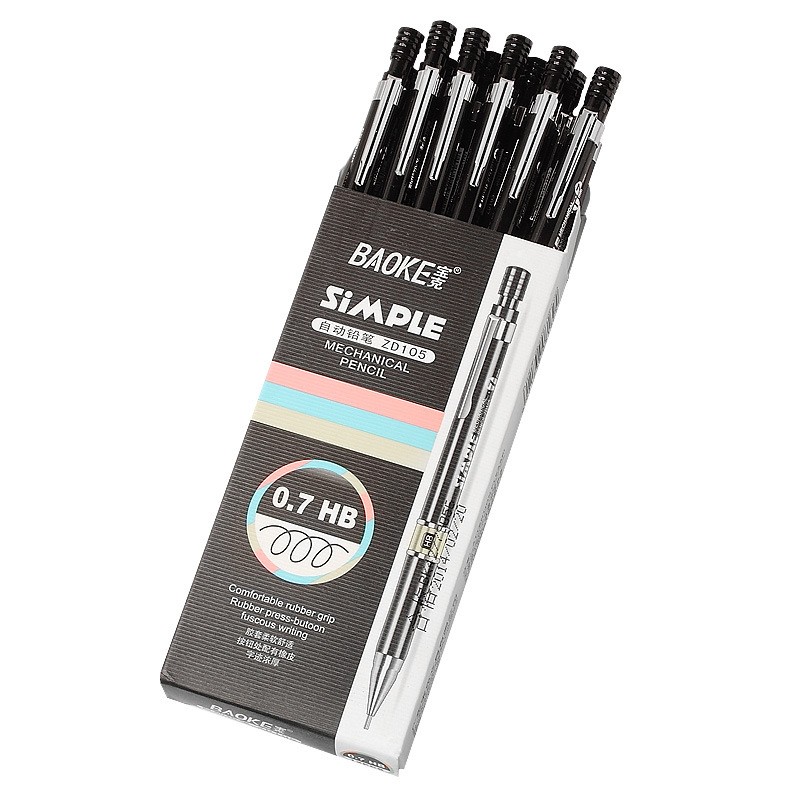 Bao Ke mechanical pencil with eraser, student mechanical pencil, 0.7mm, activity pencil, plastic HB lead, 0.5 Application Scenario