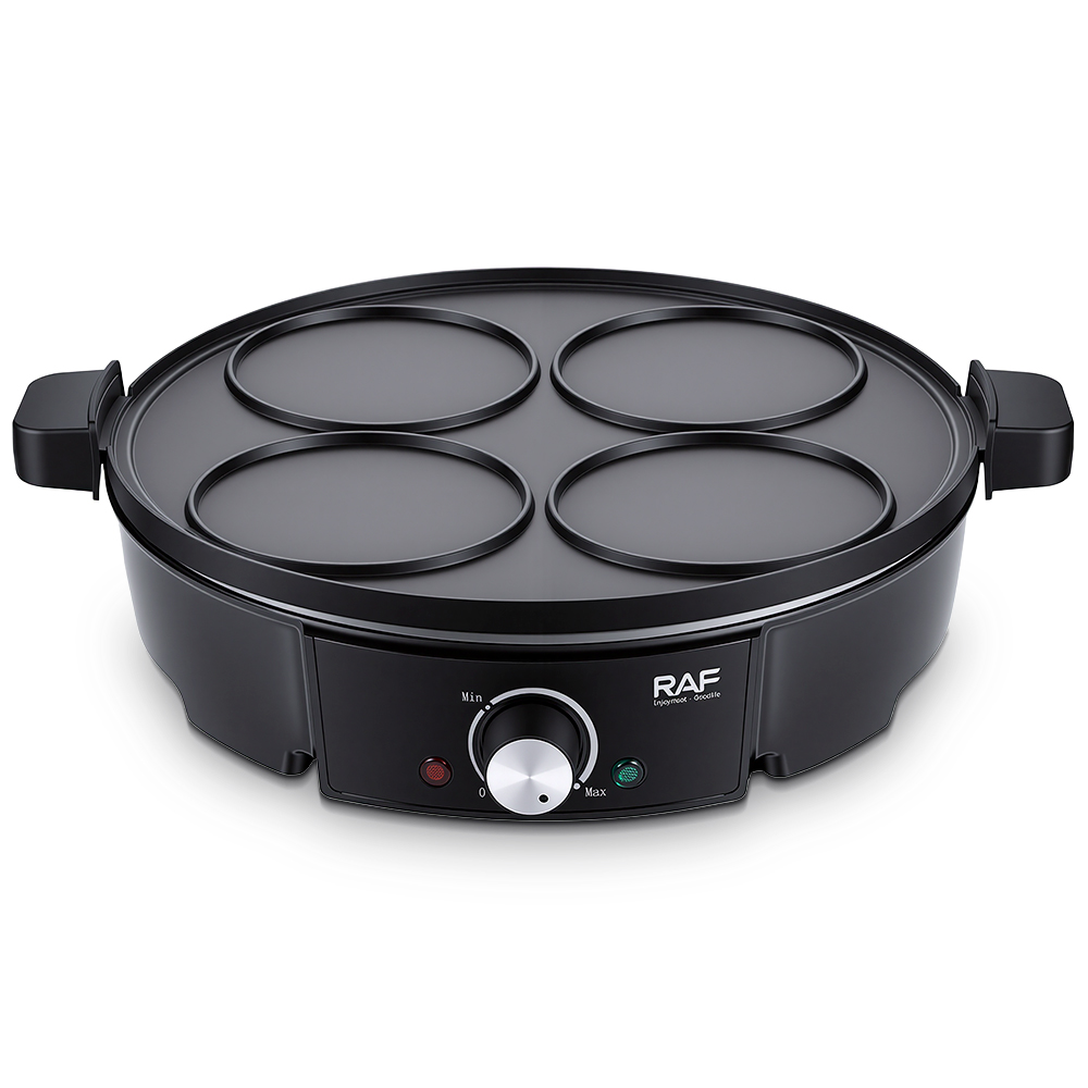 RAF European standard cross-border electric griddle, 4-hole egg frying pan, multi-functional frying and baking machine, thin pancake machine, pancake maker, egg frying machine details Picture
