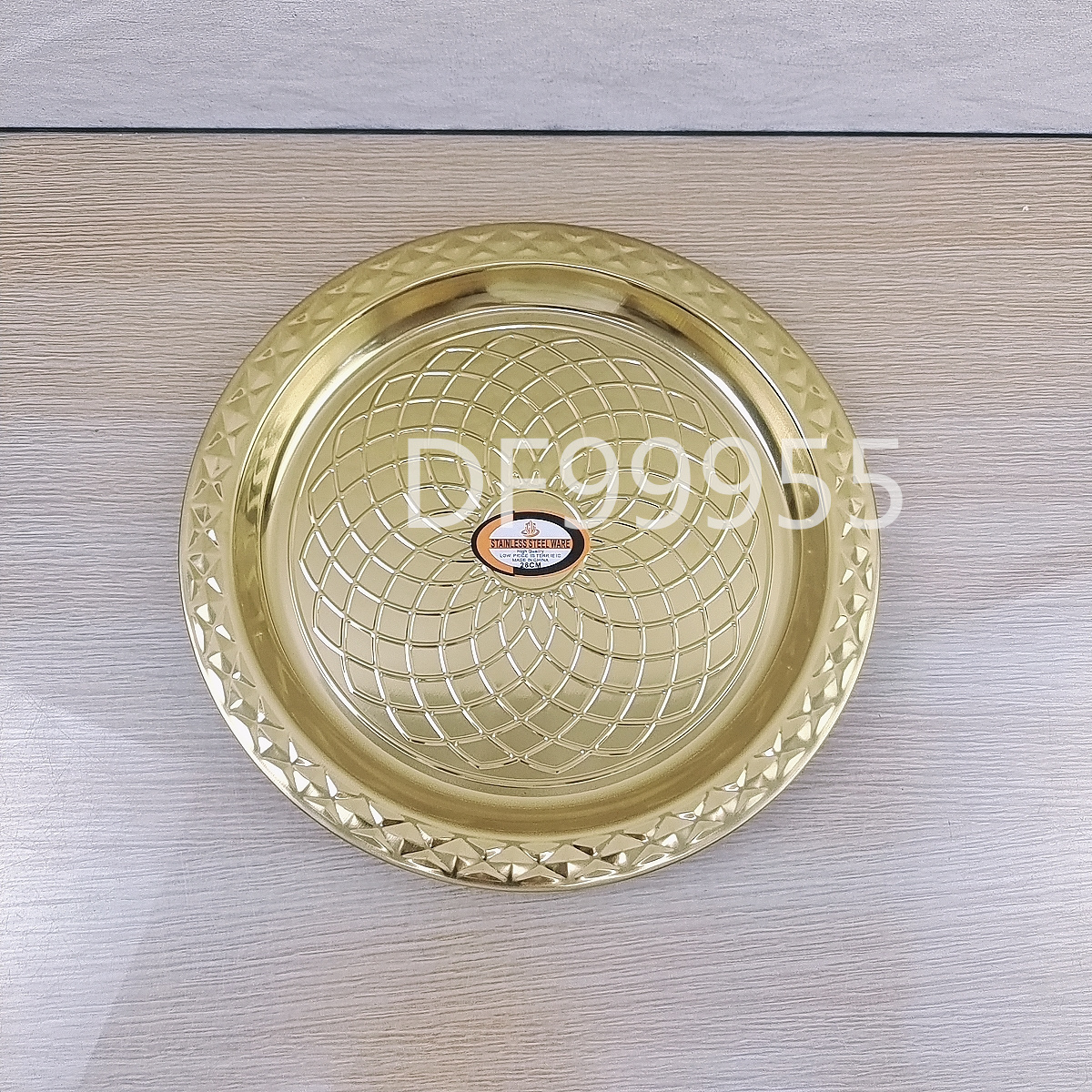 DF68200 stainless steel pot set, light luxury and retro, with a lid, patterned diamond lid, tribute plate, embossed lid, stainless steel lid set, DF TRADINGHOUSE Item Picture