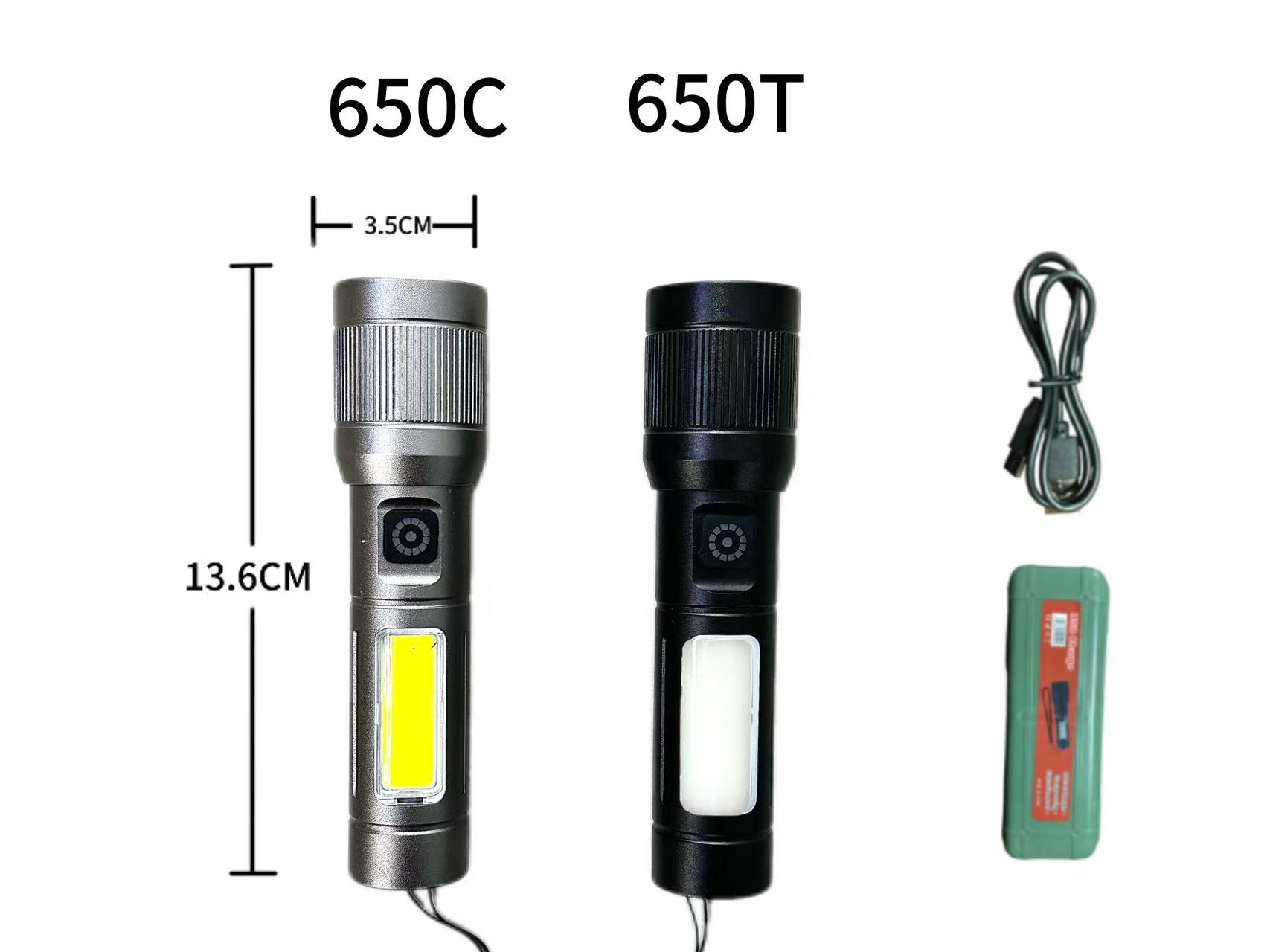 Multi-functional white laser flashlight work light led mini strong light flashlight details Picture