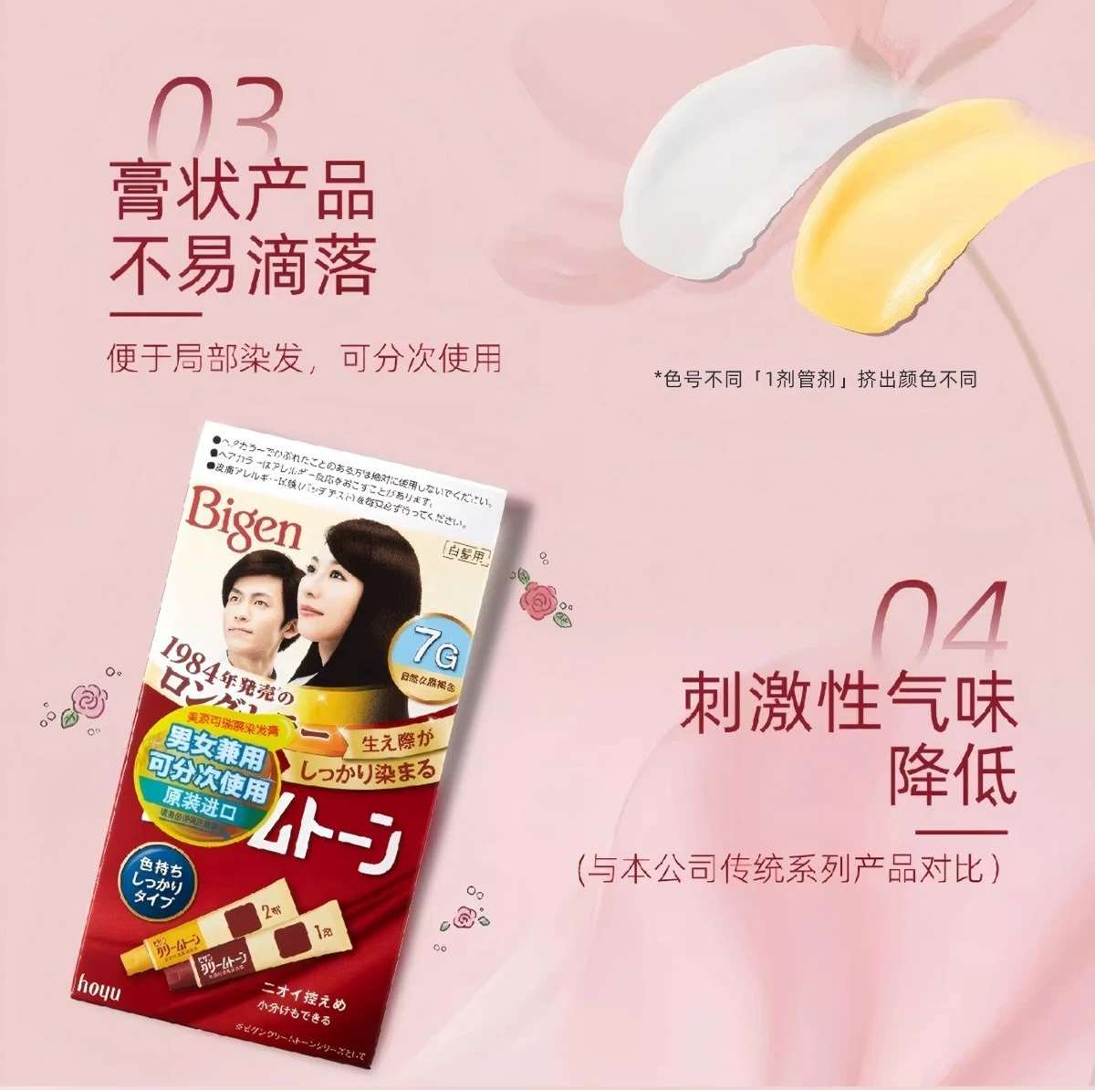 The original Japanese imported Bigen Meiyuan Kerimu hair dye can cover white hair. It is a pure plant-based hair dye that is gentle and non-irritating detail image 6
