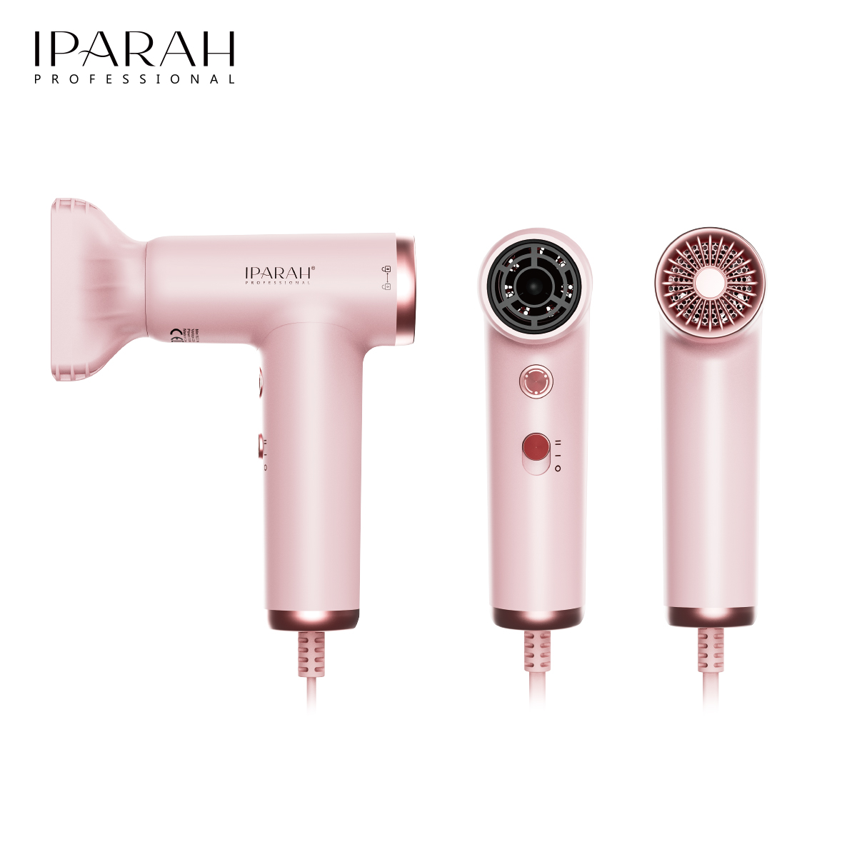 IPARAH pink hair dryer, household high-power negative ion quick-drying mini portable P-380 full image