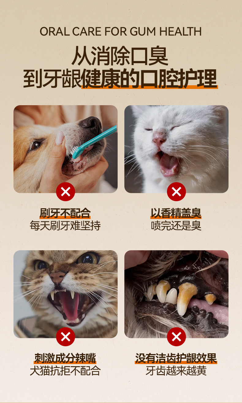 O'dless宠物口腔喷雾银离子抑jun除臭猫咪洁齿狗狗除口臭牙结石详情2