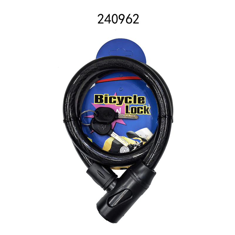 240962 steel cable lock, bicycle key lock, anti-theft electric bicycle steel cable lock, portable ring lock, electric bike anti-theft lock