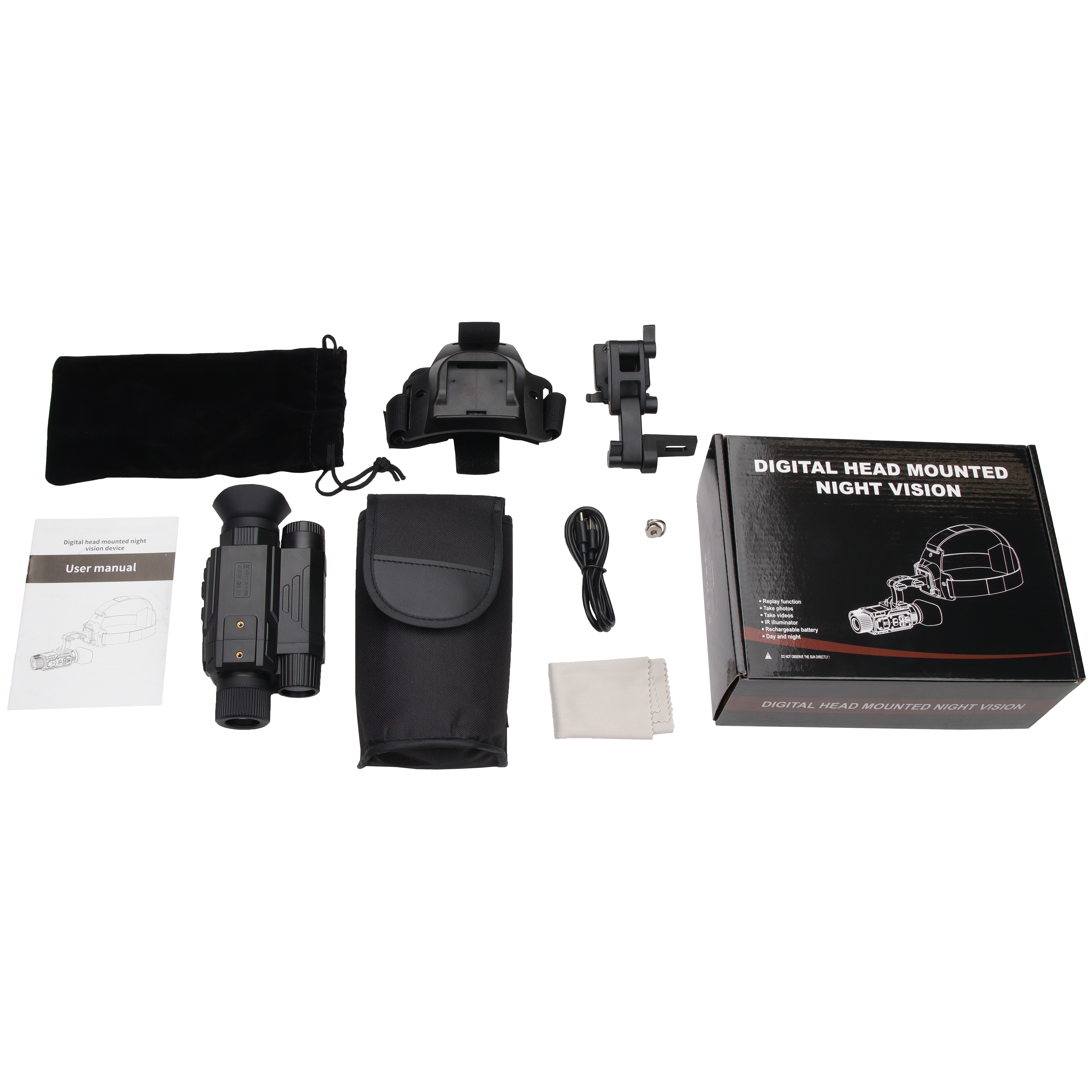 Eyebre LG66 tactical helmet night vision device: Outdoor all-black observation, photography and video recording single-barrel infrared night vision device Item Picture