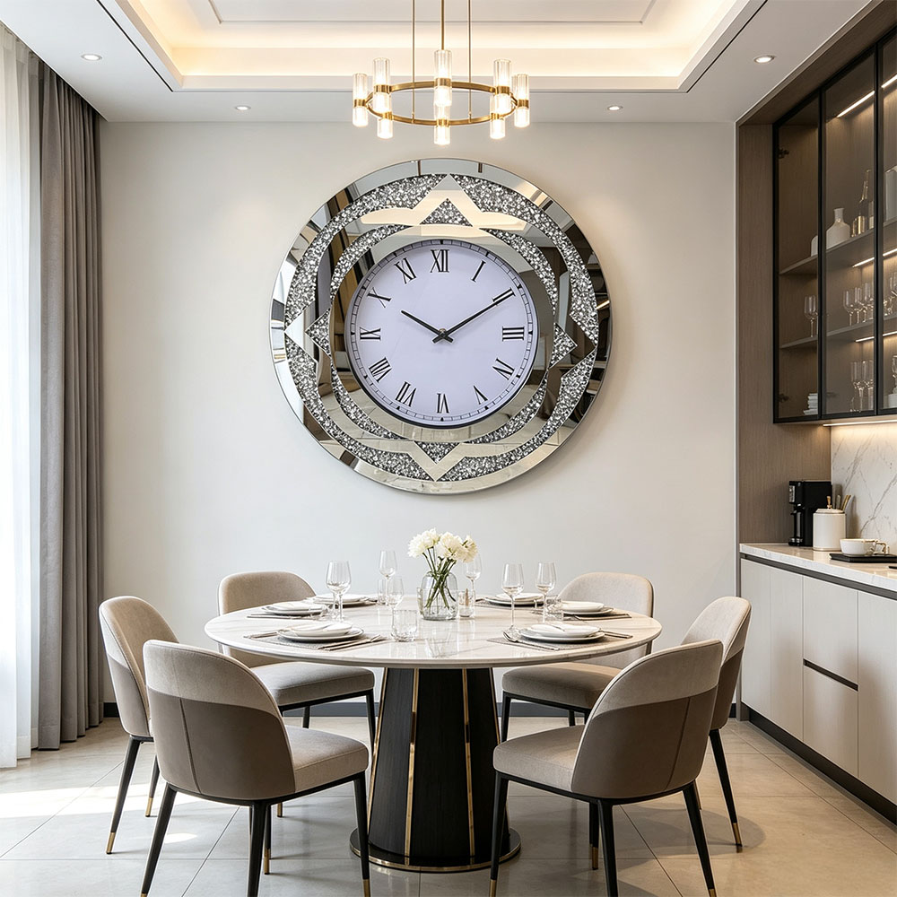 الدوائر الثنائية للفنون الزجاجية المصنوعة من الفضة المقوشة بالحفر الفضي، تُعلق الأجراس بأطواق هندسية نظيفة وجيدة التصميم وذات طابع صامت Specification image