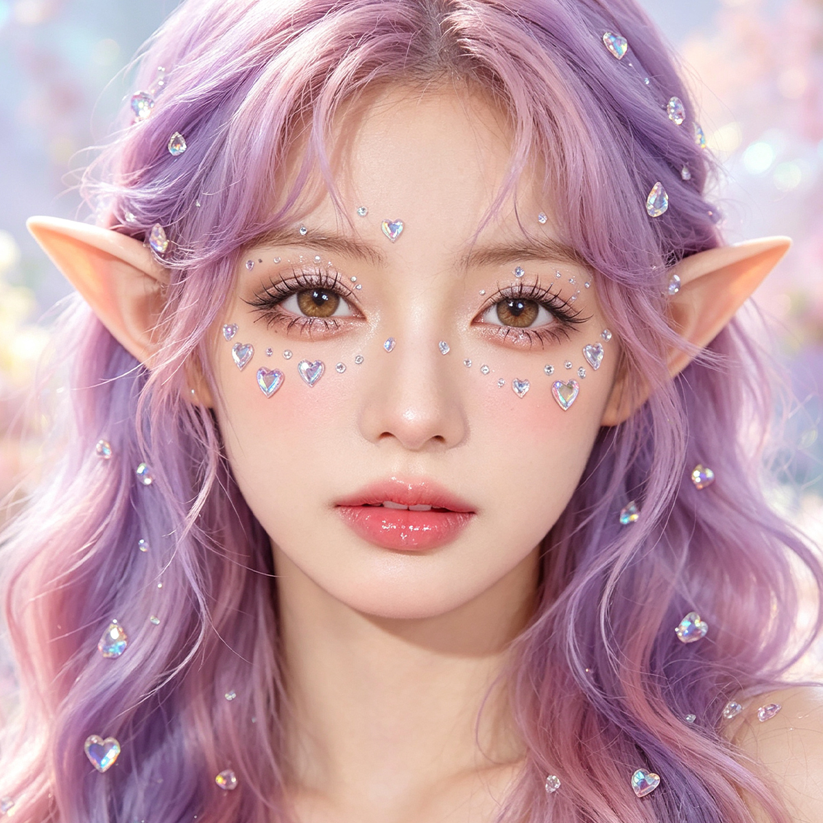 AB Color Heart Water Diamond Stickers Self-adhesive Facial Eye Makeup Bright Diamond Stage Party Nail Art DIY Sparkling Diamond Decorative stickers Application Scenario