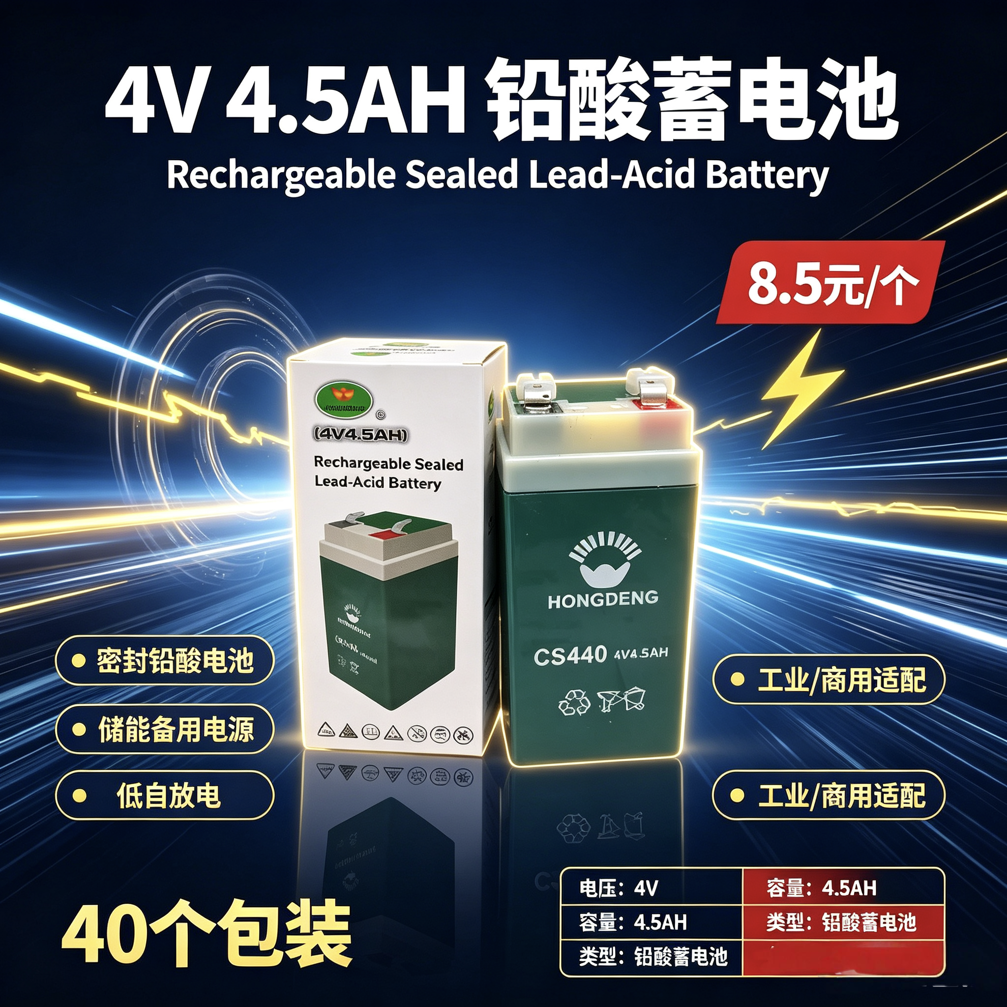4V4.5AH铅酸蓄电池 电子秤台秤专用免维护密封蓄电池铅酸电池