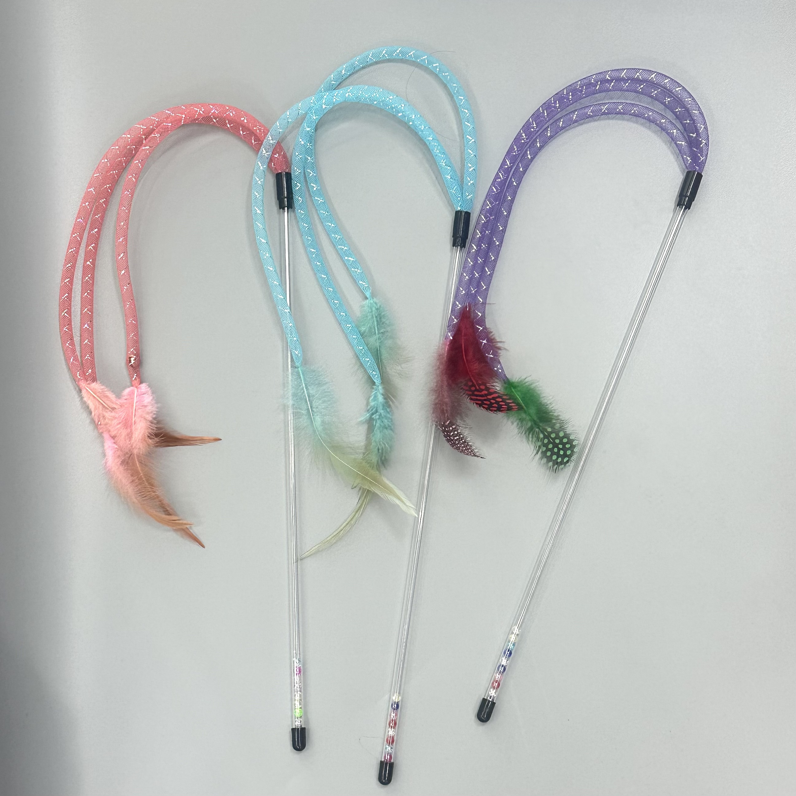 彩色羽毛逗猫棒 宠物玩具 逗猫棒 玩具 宠物用品