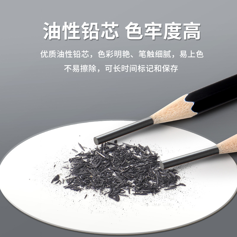 Bao Ke 1714 two-color woodworking pencil, homework pencil, primary and secondary school students' examination pencil, HB log engineering drawing Specification image
