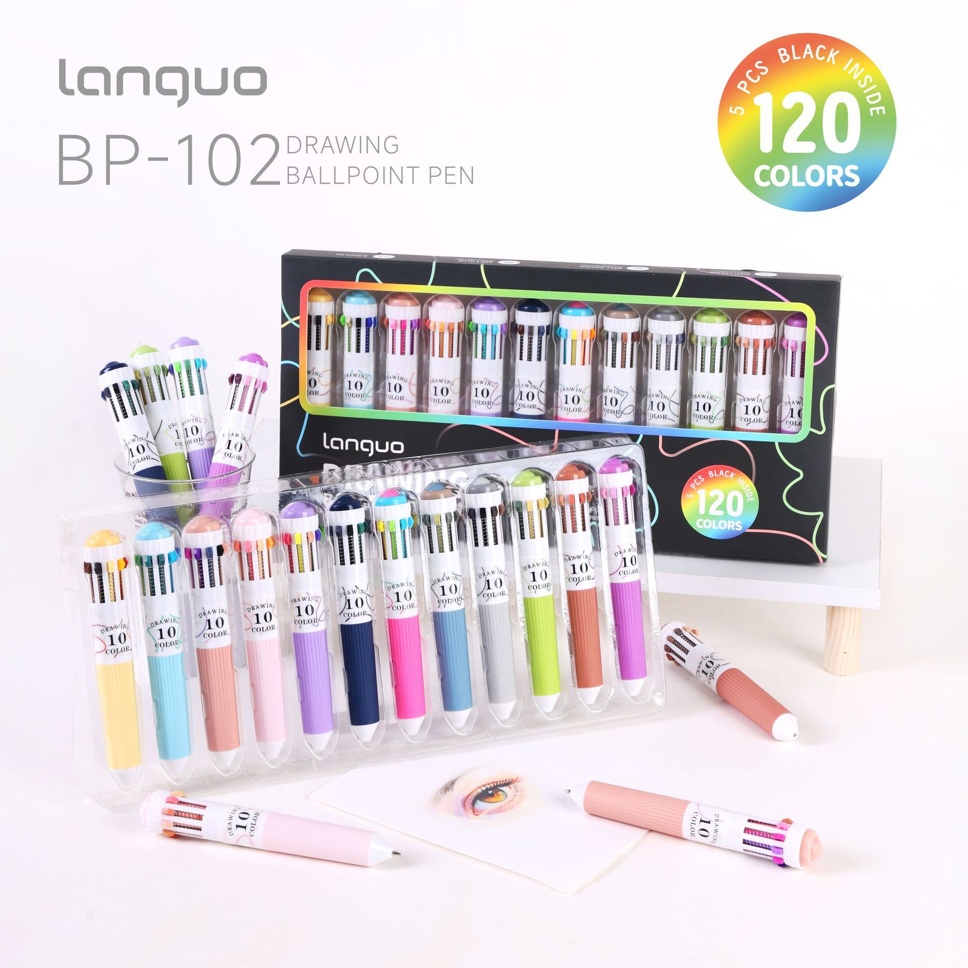 قلم الكرتون المجفف المتعدد الألوان لرسوم الطلاب BP100 من الفاكهة الزرقاء Specification image