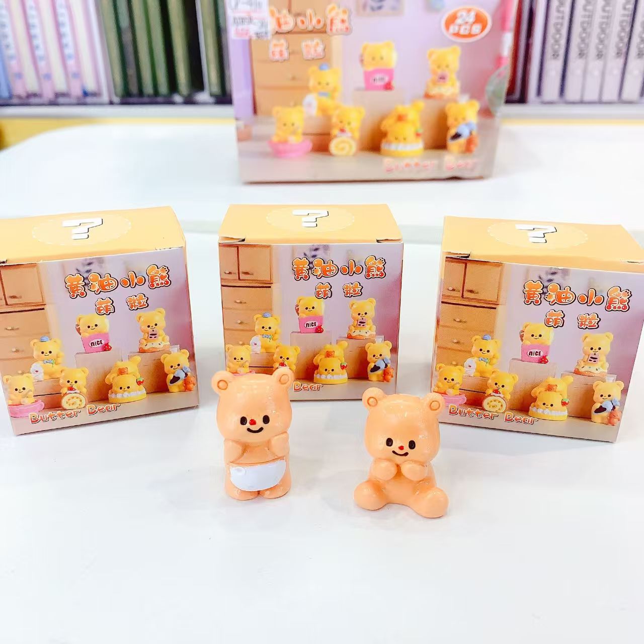 Butter Bear figurine, cute blind box, cartoon creative trendy toy figurine, desktop decorative item Application Scenario