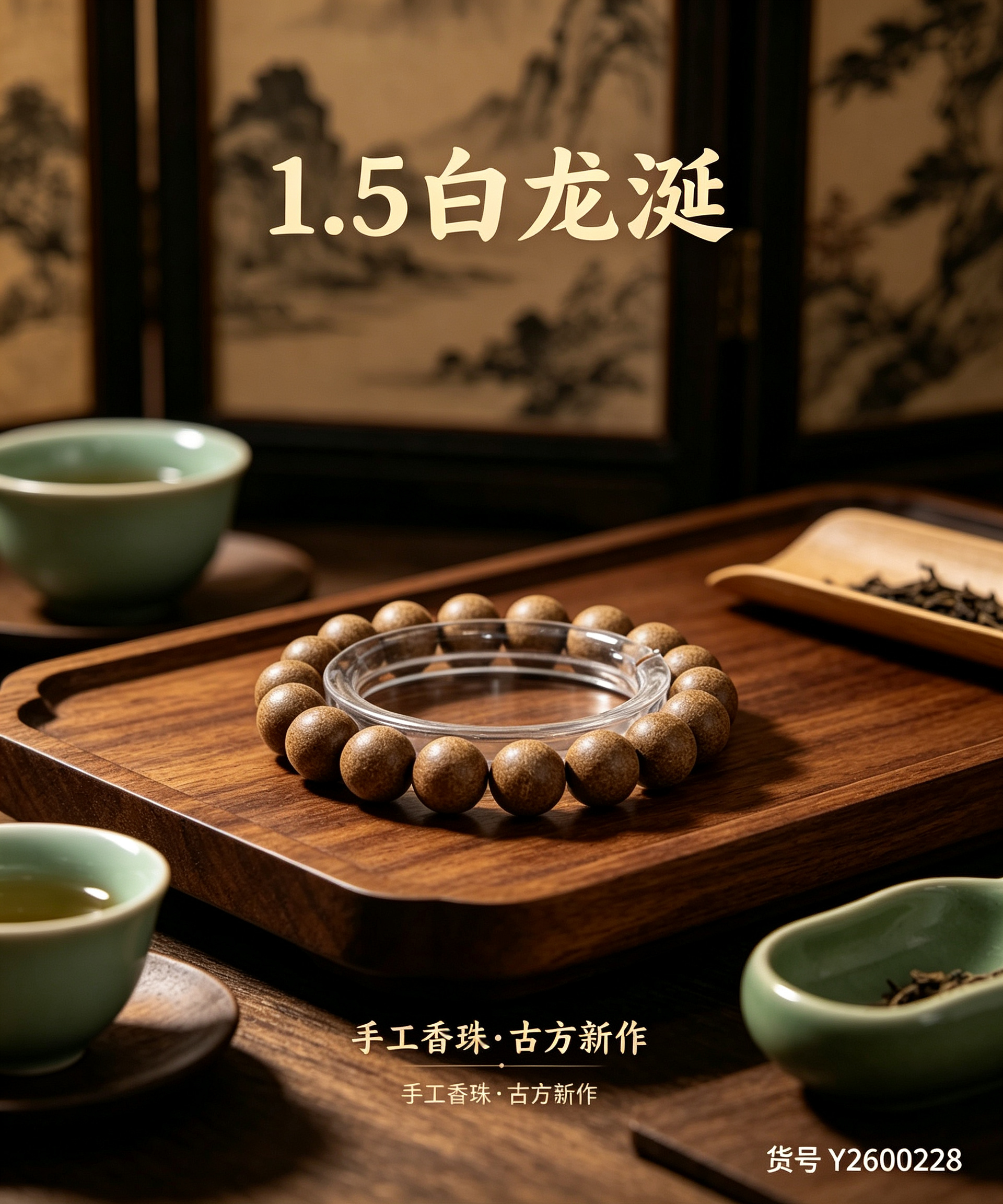    非遗古法药香珠天然药香手串佛珠手链香珠文玩手串 瑶香阁 1.5白龙涎手串Y2600228详情1