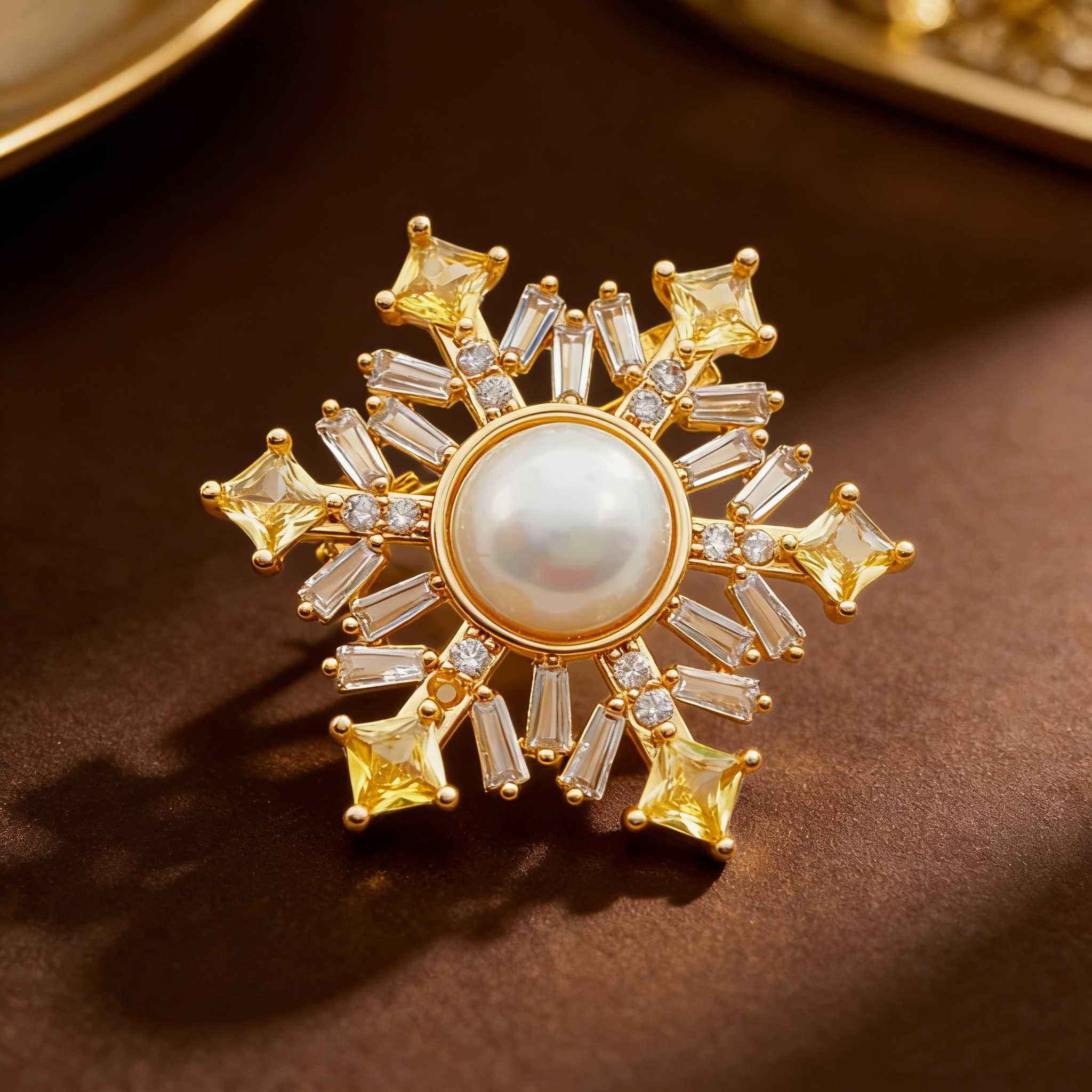Pearl flower brooch, Baroque pearl brooch, decorative national trend brooch, retro accessory brooch, ladies' Chinese style XZ136018 Item Picture