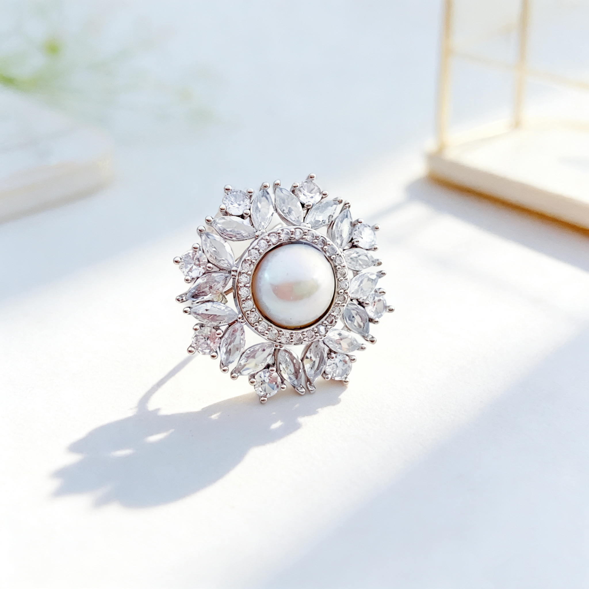 Pearl flower brooch, Baroque pearl brooch, decorative national trend brooch, retro accessory brooch, ladies XZ136017 Specification image