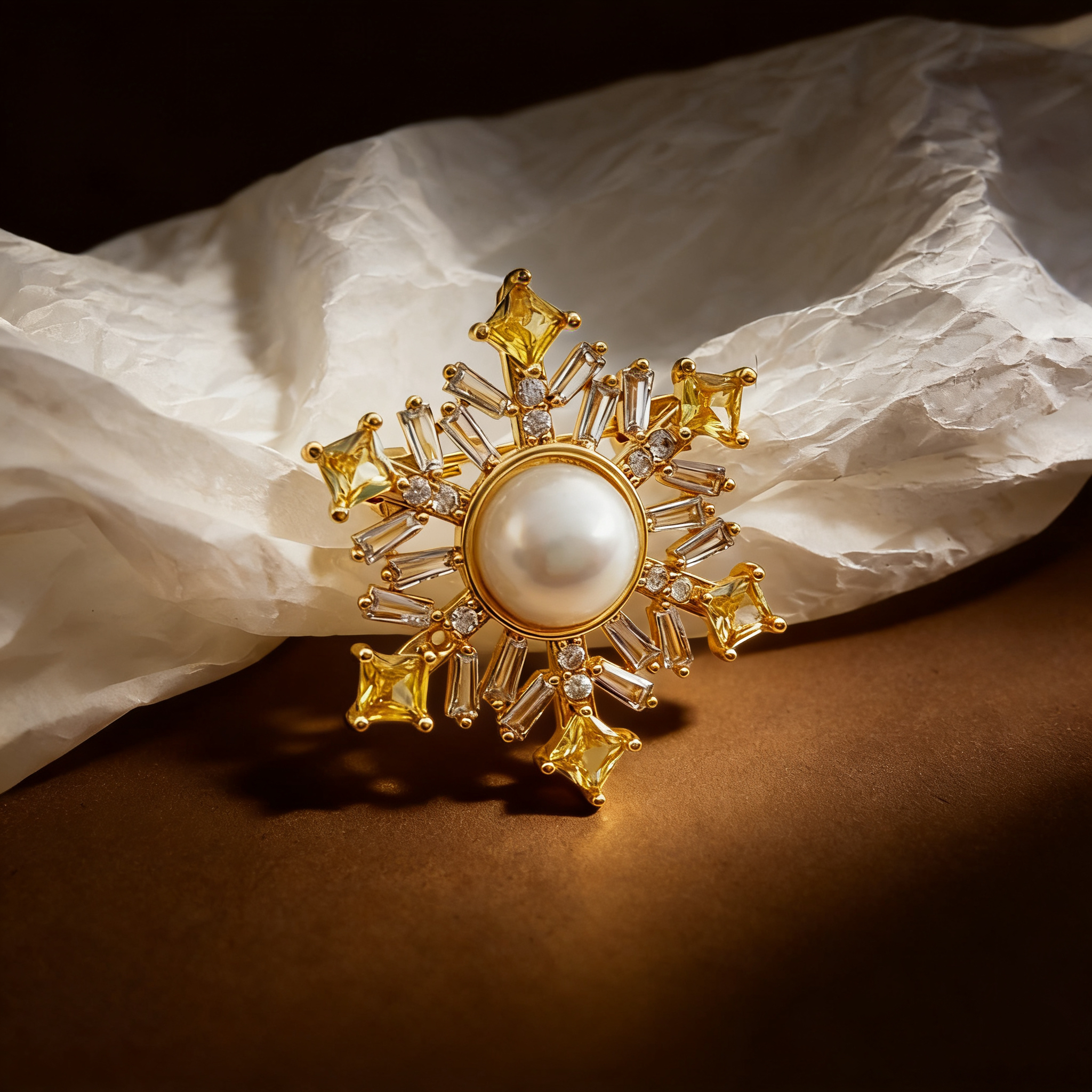 Pearl flower brooch, Baroque pearl brooch, decorative national trend brooch, retro accessory brooch, ladies' Chinese style XZ136018 Application Scenario