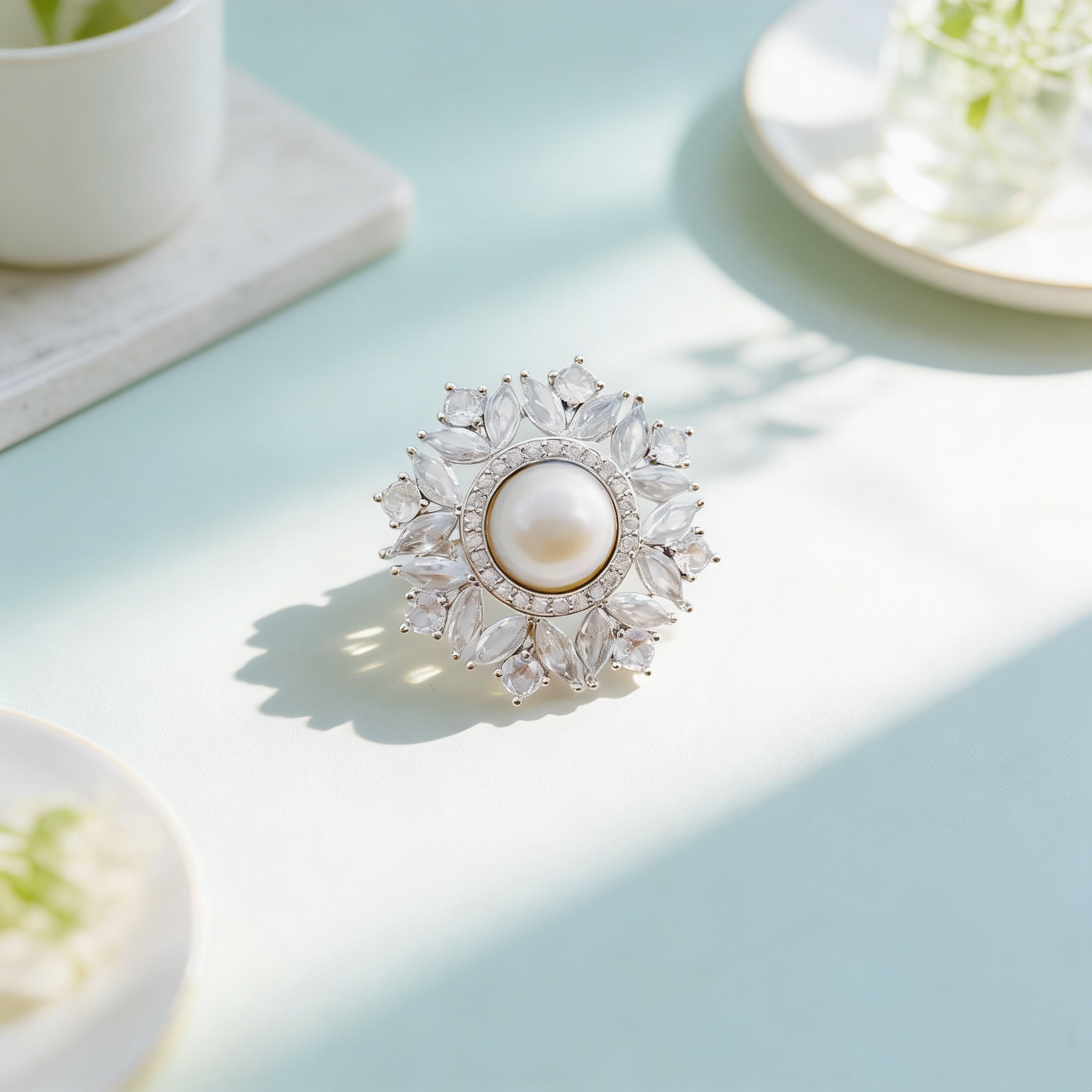 Pearl flower brooch, Baroque pearl brooch, decorative national trend brooch, retro accessory brooch, ladies XZ136017 Item Picture