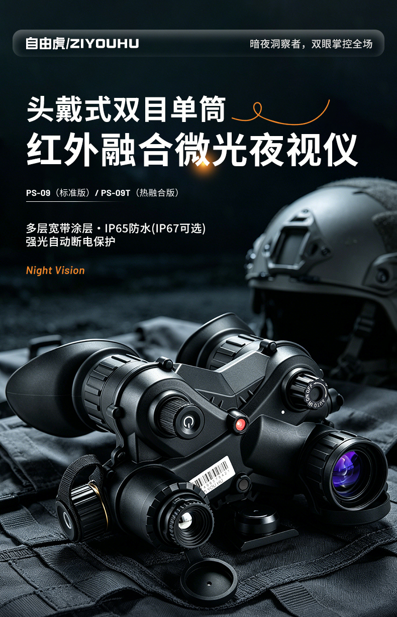 双目单筒头戴折叠夜视仪红外融合微光夜视仪夜间侦测红外融合微光详情1