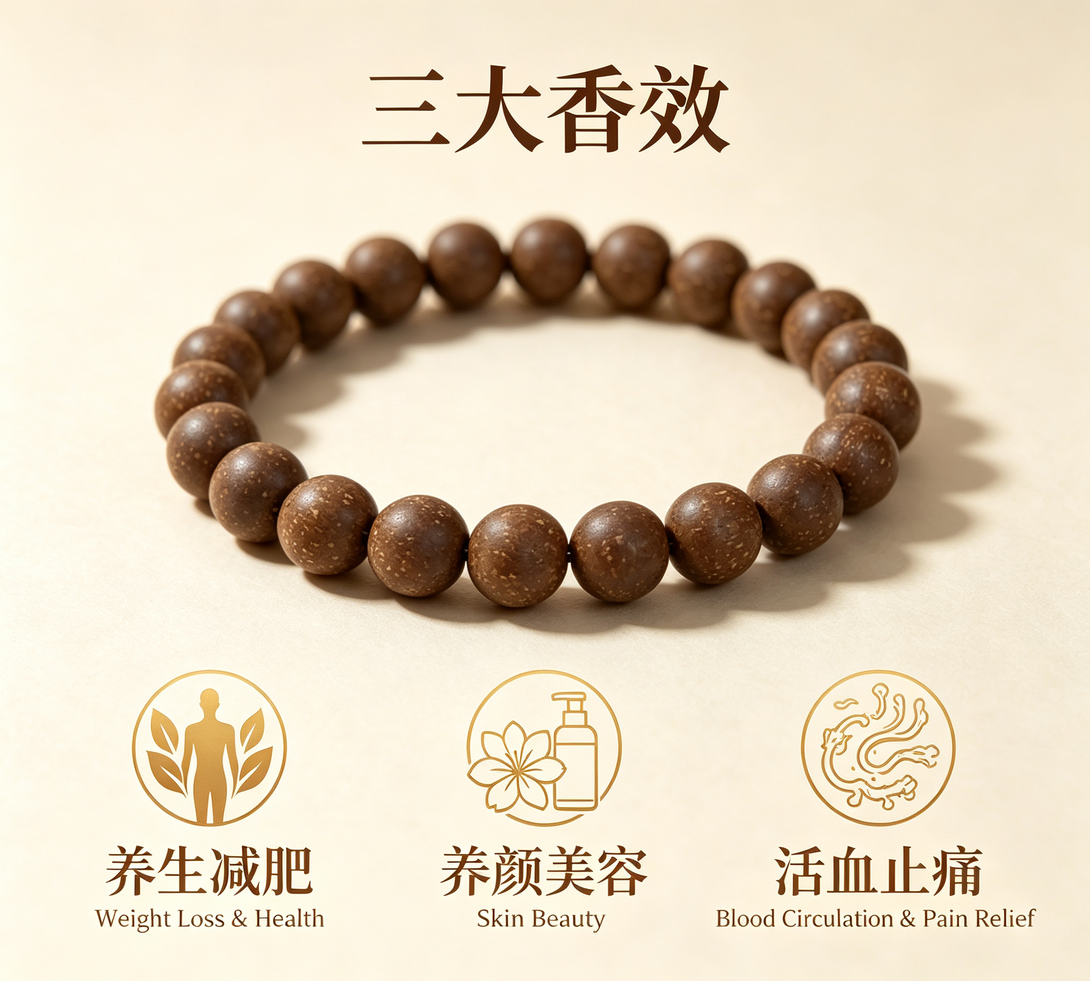Intangible cultural heritage Ancient Medicinal Incense beads, natural medicinal incense bracelet, Buddhist prayer bead bracelet, incense bead cultural play bracelet, Yaoxiangge 1.5-breath Muscle Pill bracelet Y2600205 pic 2