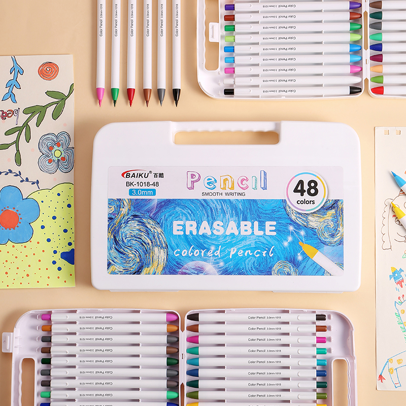 Children's automatic colored pencil set, DIY painting, erasable, oil-based and non-toxic drawing pencils for students' art Item Picture