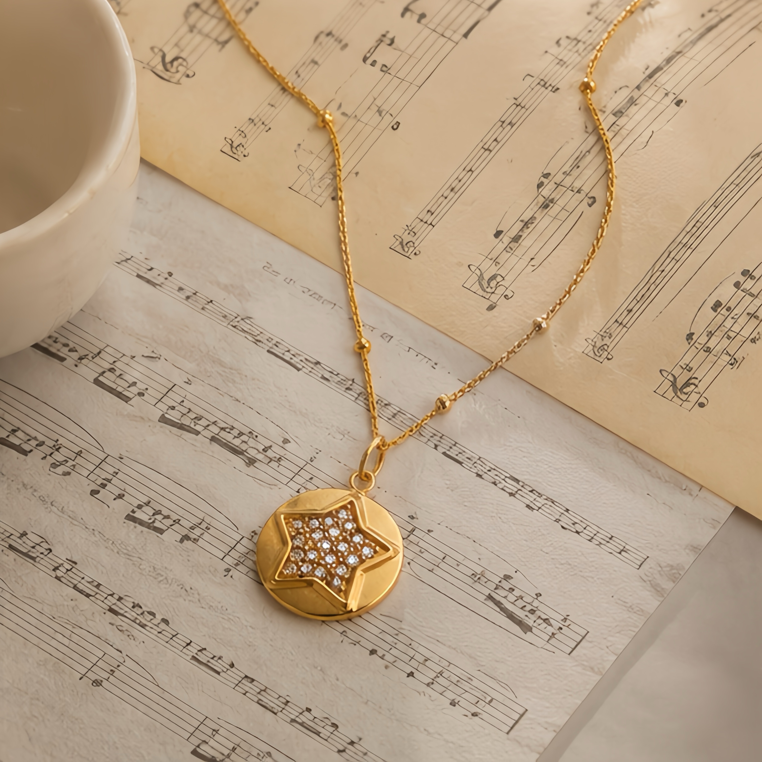 This star-studded pre-stainless steel necklace features a low-key and luxurious texture, high refinement, daily wear resistance, and anti-fading properties. It's a unique and high-end collarbone chain accessory Application Scenario