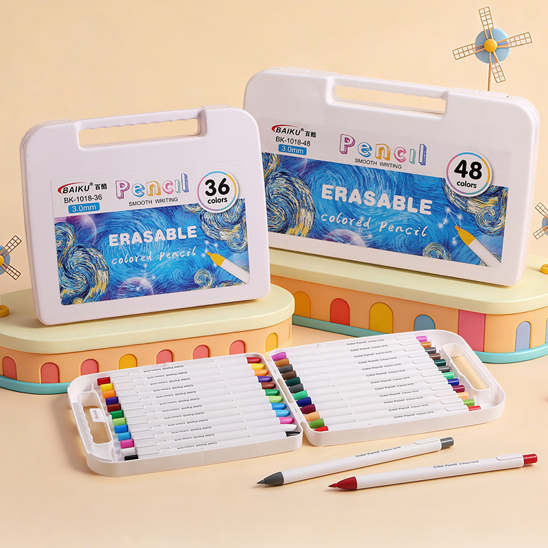 Children's automatic colored pencil set, DIY painting, erasable, oil-based and non-toxic drawing pencils for students' art Application Scenario