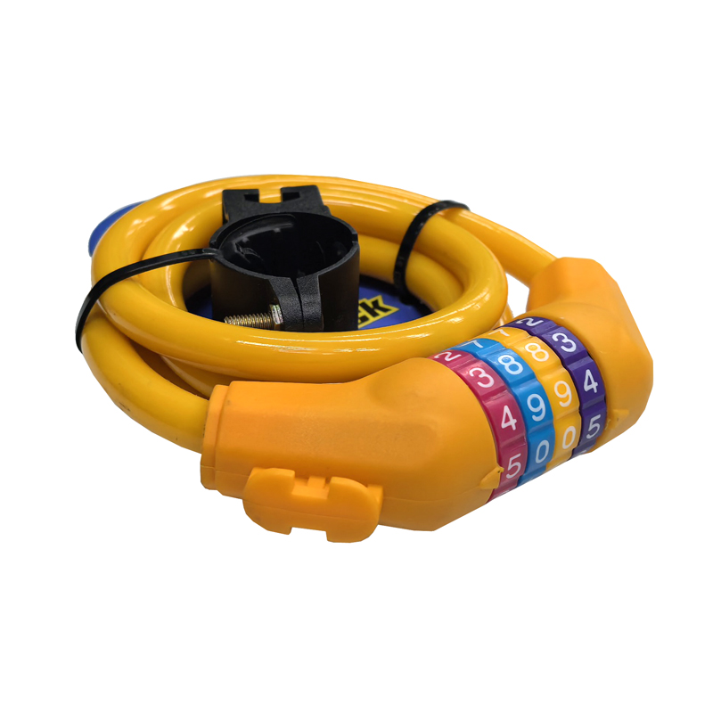 240965 bicycle four-digit combination lock Mountain bike cable lock Cycling wire lock Rim lock details Picture