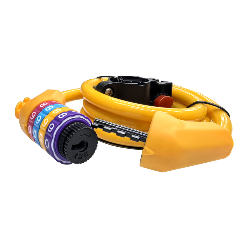 240965 bicycle four-digit combination lock Mountain bike cable lock Cycling wire lock Rim lock Application Scenario
