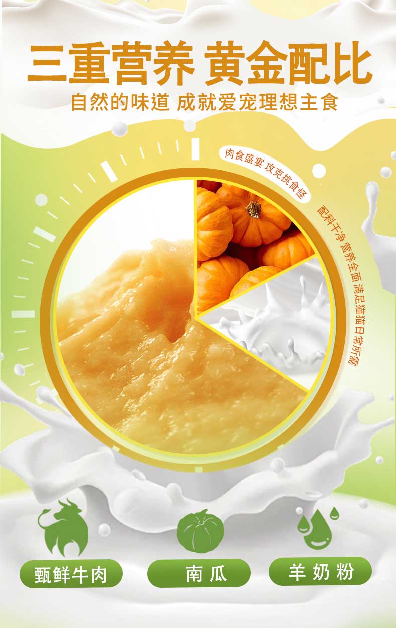 妮吖全价主食猫用奶糕牛牛焗南瓜/兔兔红草莓/鳕鱼猴头茹三种口味可选25g*10包/3盒套 pic 32