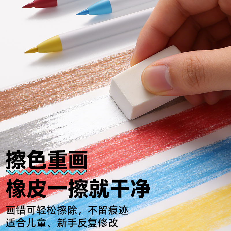 Children's automatic colored pencil set, DIY painting, erasable, oil-based and non-toxic drawing pencils for students' art Specification image