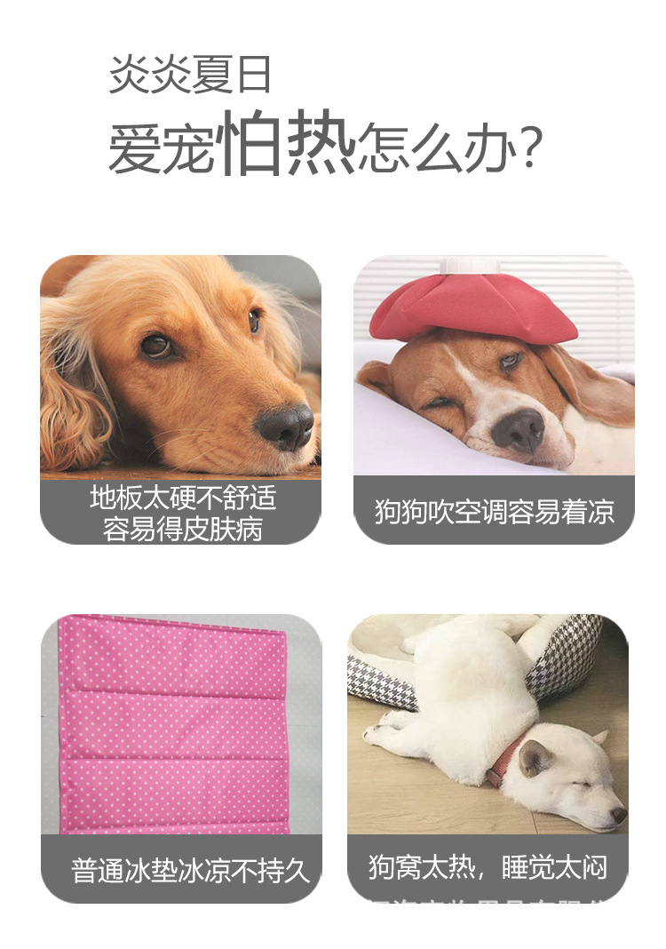 宠物冰垫降温椭圆冰窝夏季热卖卡通猫狗通用亚马逊跨境热销品工厂直发多款式多规格可选下单请联系客服详情1