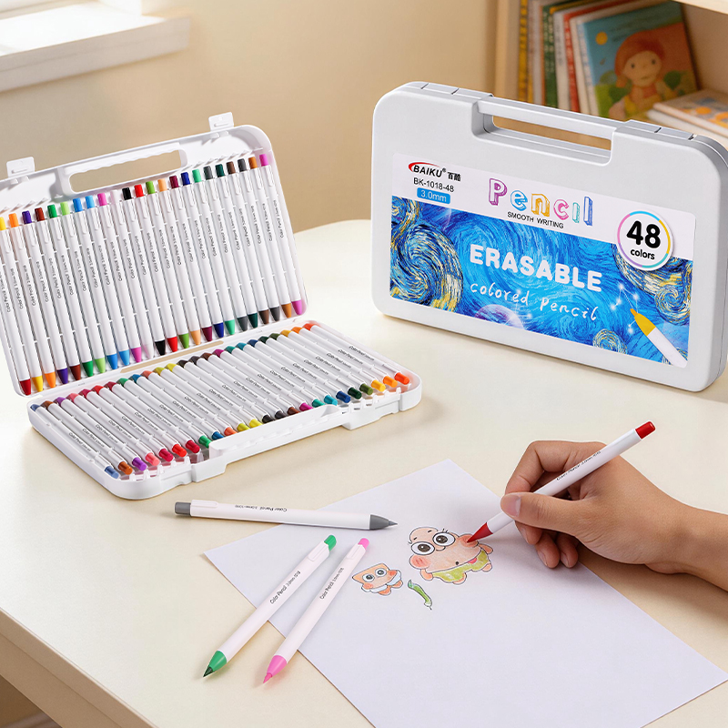 Children's automatic colored pencil set, DIY painting, erasable, oil-based and non-toxic drawing pencils for students' art
