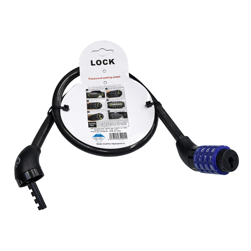 240966 four-digit combination lock, bicycle four-digit combination lock, mountain bike, cable lock, cycling wire lock, rim lock Application Scenario