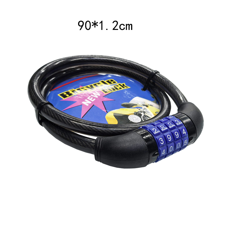 240966 four-digit combination lock, bicycle four-digit combination lock, mountain bike, cable lock, cycling wire lock, rim lock details Picture