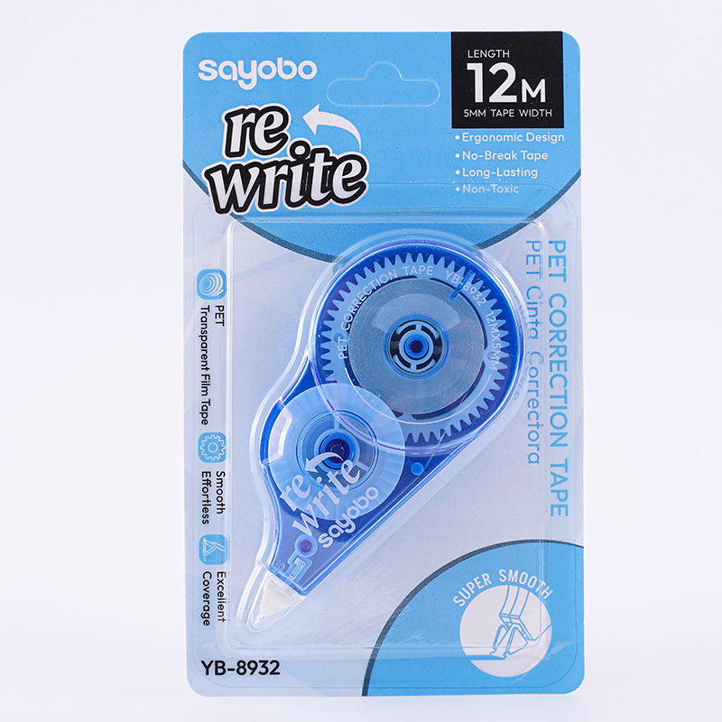 YB-8932 English version 12-meter full length correction tape with an integrated cover design for anti-loss correction tape Specification image