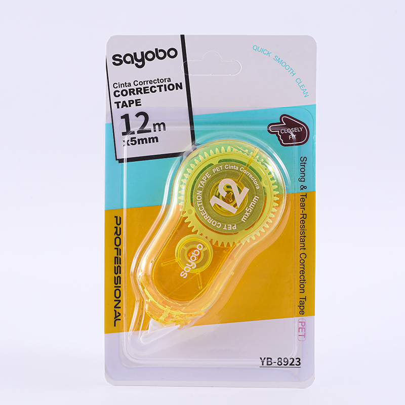 YB-8923 English version 12-meter full length correction tape PET ultra-thin transparent film Correction tape Item Picture