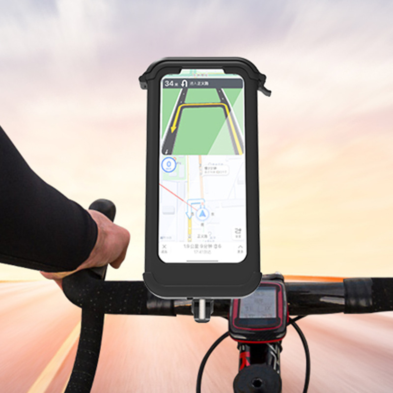 DS-MT3 Bicycle mobile phone Stand Waterproof Bag, bicycle mobile phone stand, takeout navigation, motorcycle handlebar waterproof stand Application Scenario