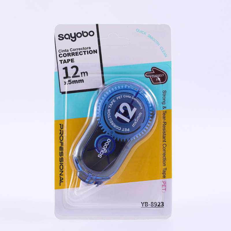YB-8923 English version 12-meter full length correction tape PET ultra-thin transparent film Correction tape Application Scenario
