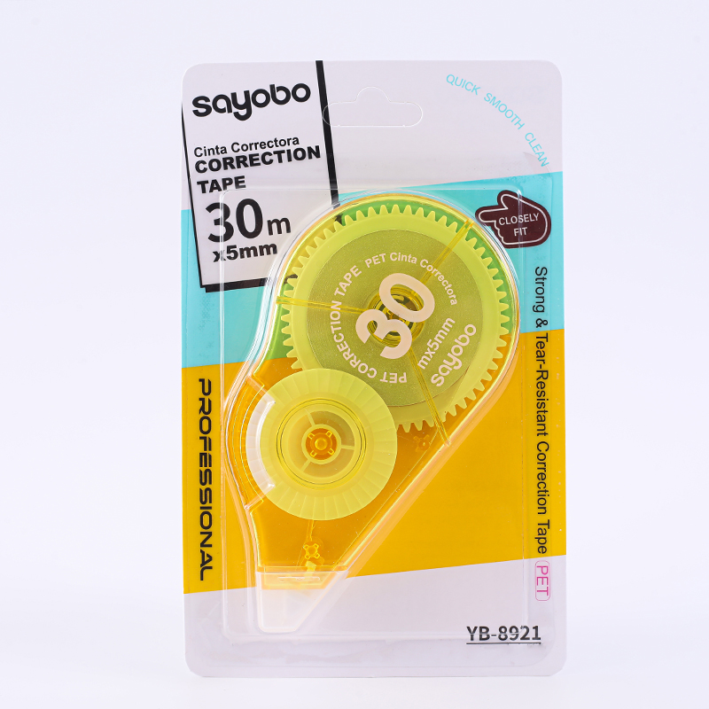 YB-8921 English version 30-meter full length correction tape with an integrated cover design for anti-loss correction tape Application Scenario