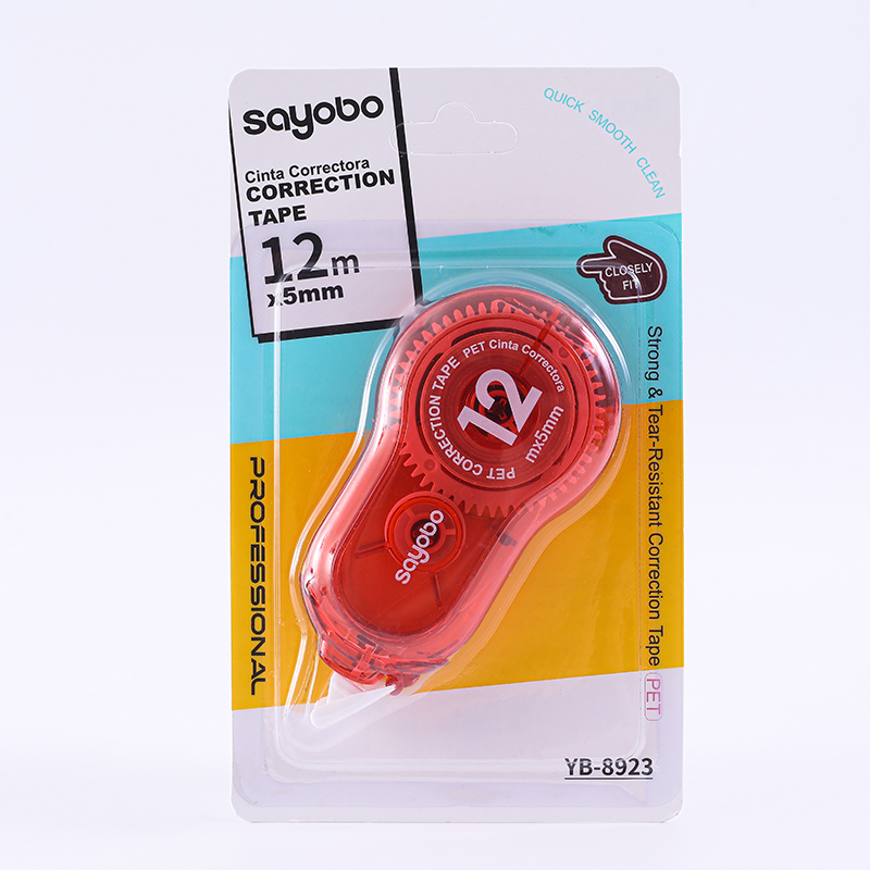YB-8923 English version 12-meter full length correction tape PET ultra-thin transparent film Correction tape details Picture