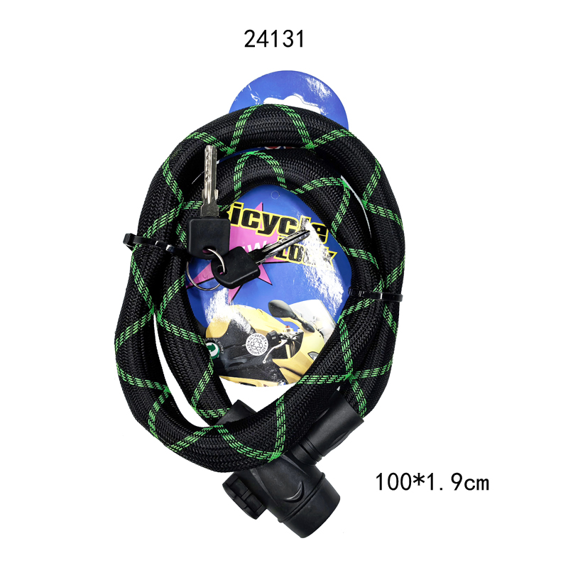 24131, 24132, 24133 key locks, bicycle key locks, anti-theft electric bicycle steel cable locks, portable ring locks, anti-theft electric motorcycle locks details Picture