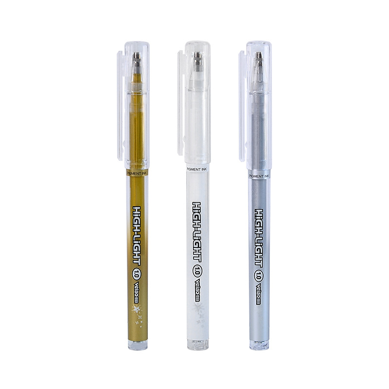 Large-capacity gold and silver high-gloss pen, planner pen, festive accounting pen, paint pen, marking and outlining pen, flashing note number pen Item Picture
