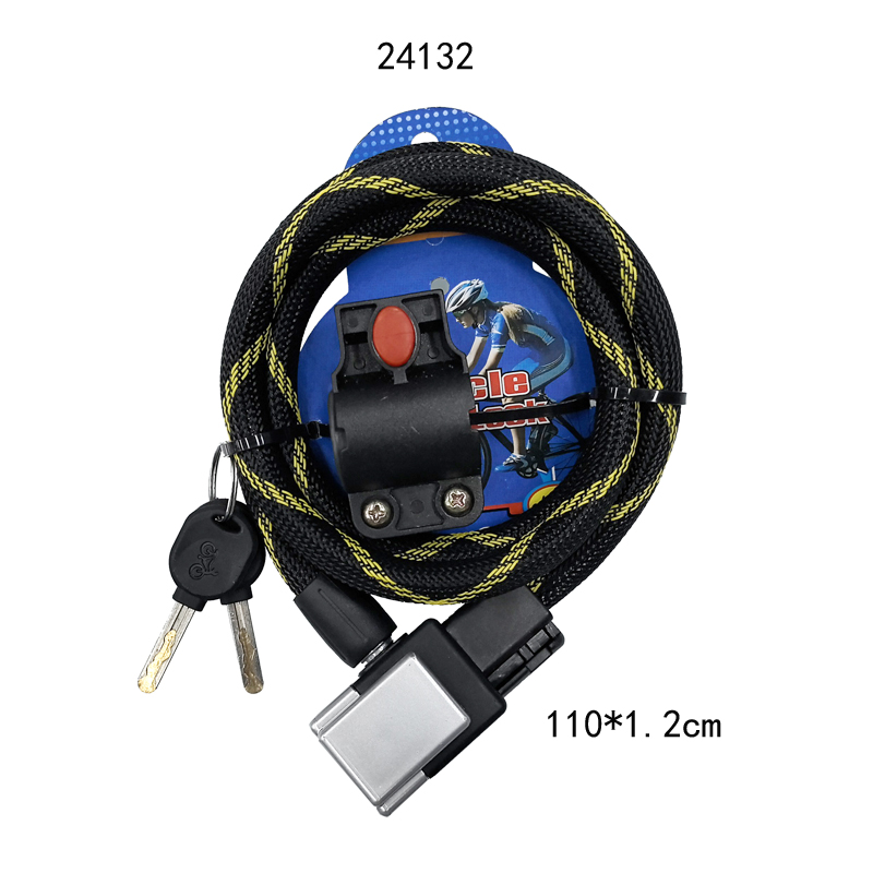 24131, 24132, 24133 key locks, bicycle key locks, anti-theft electric bicycle steel cable locks, portable ring locks, anti-theft electric motorcycle locks Specification image
