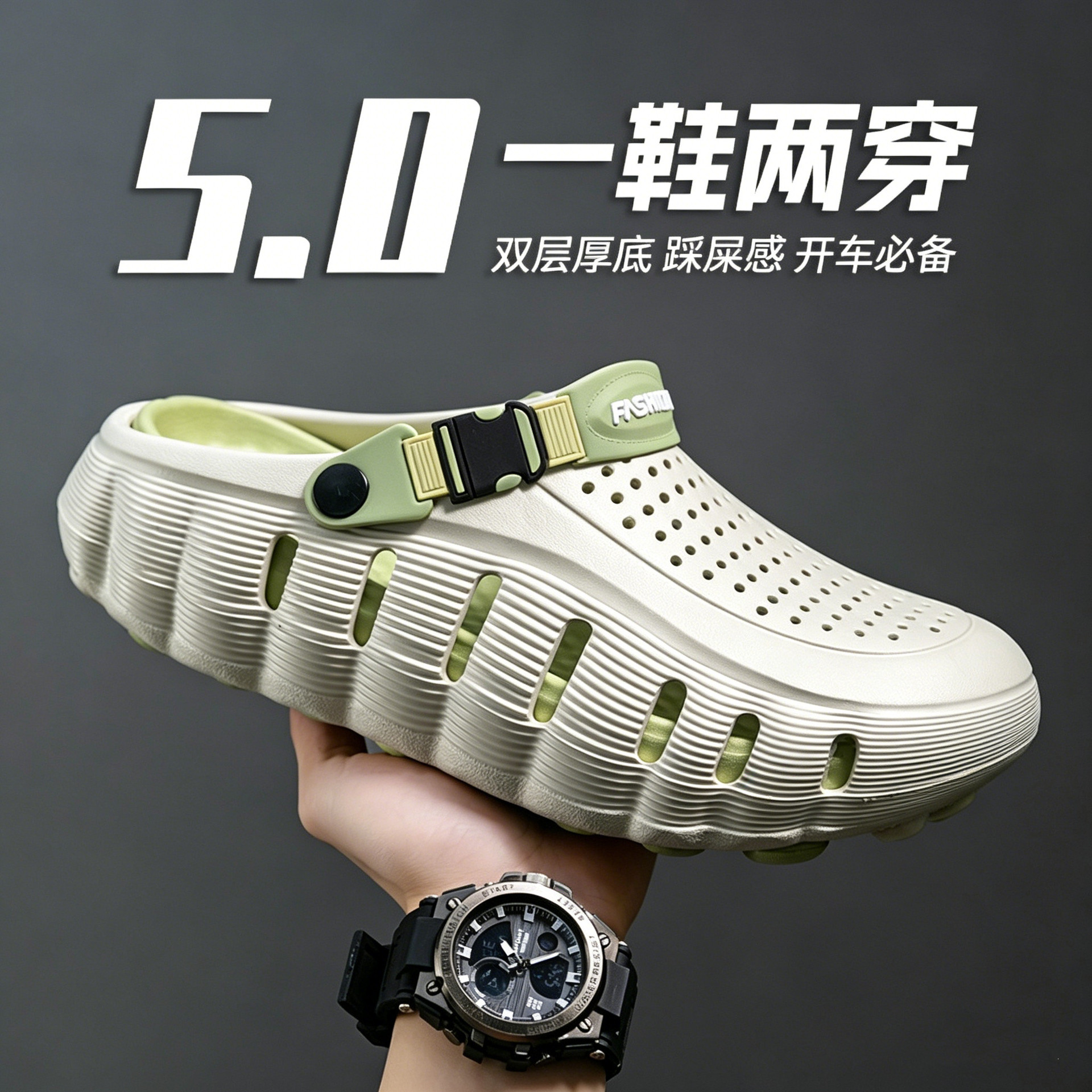 Summer new EVA crocs for foreign trade, couple style, casual flip-flops and fashionable beach shoes details Picture