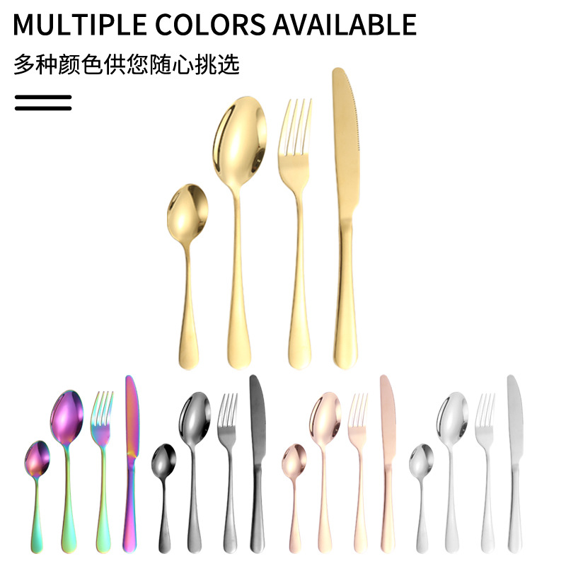 1010 stainless steel knife, fork and spoon 12/16 piece set, gift box, stainless steel tableware set, Western-style steak knife and fork Specification image